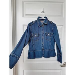 Vintage 90s Bill Blass Denim Peplum Jacket